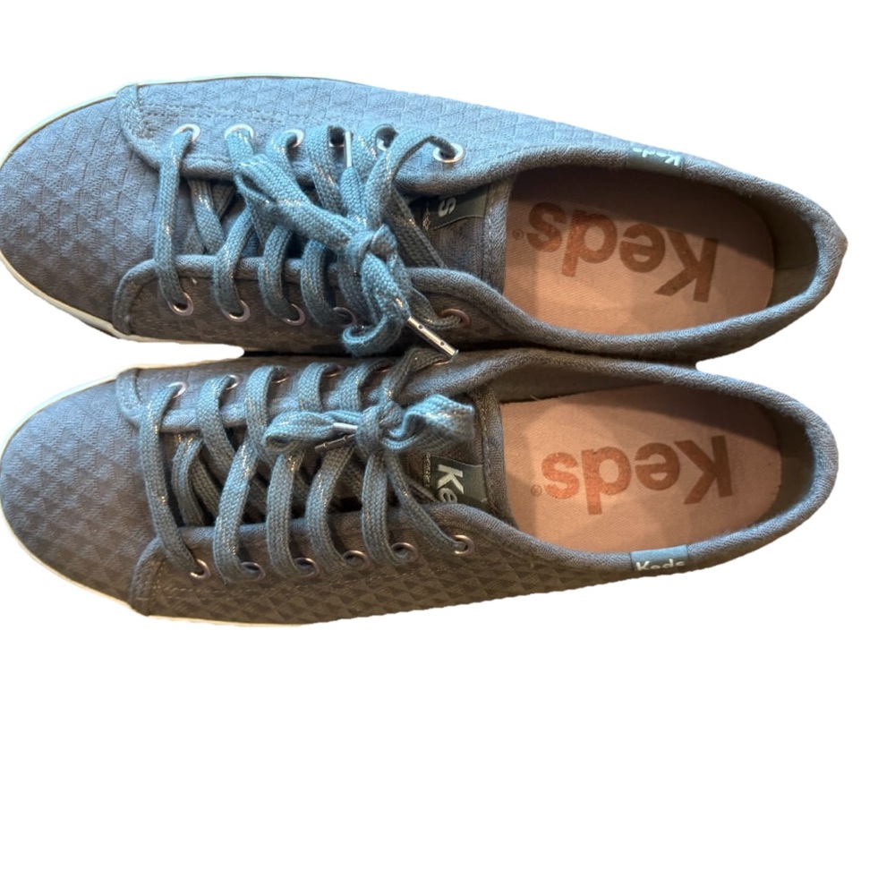 Keds Like New Gray Textured Canvas Sneakers - Picture 2 of 6